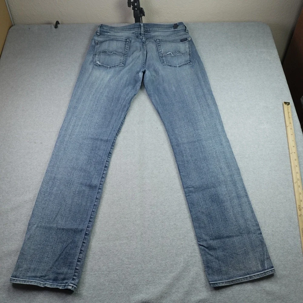 7 For All Mankind Jeans Mens 33 Blue Standard Straight Leg Button Fly Denim